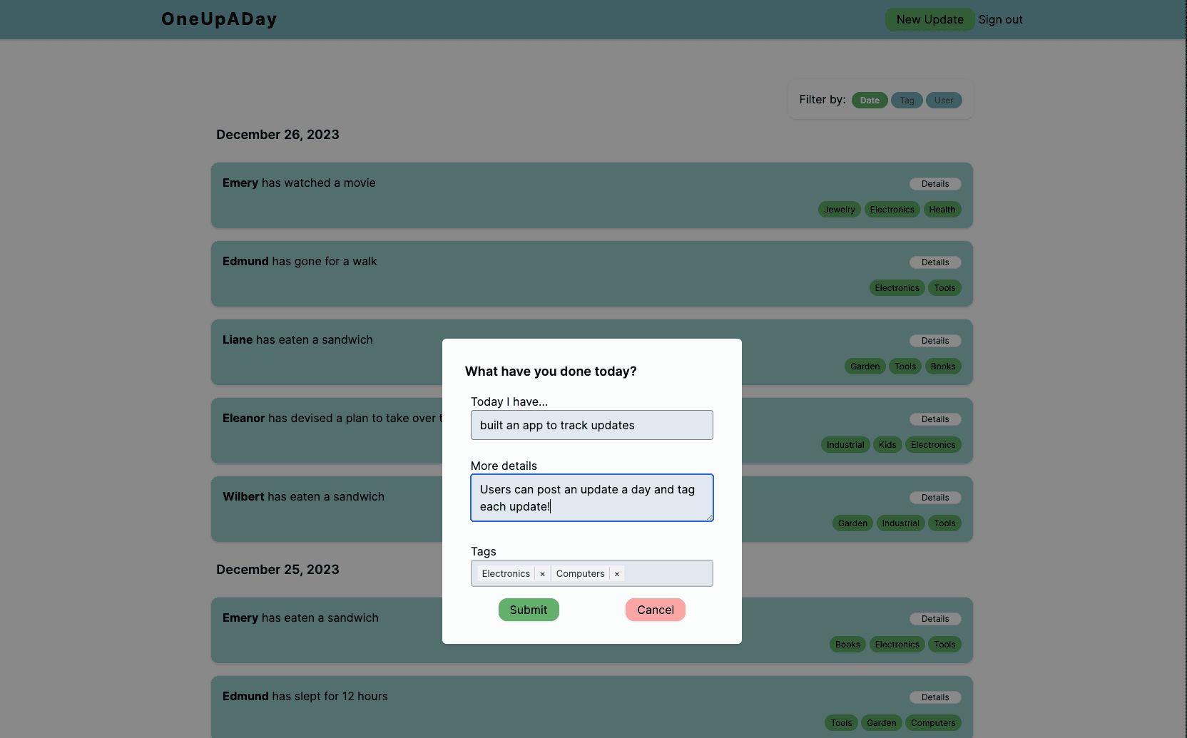 OneUpADay-screenshot
